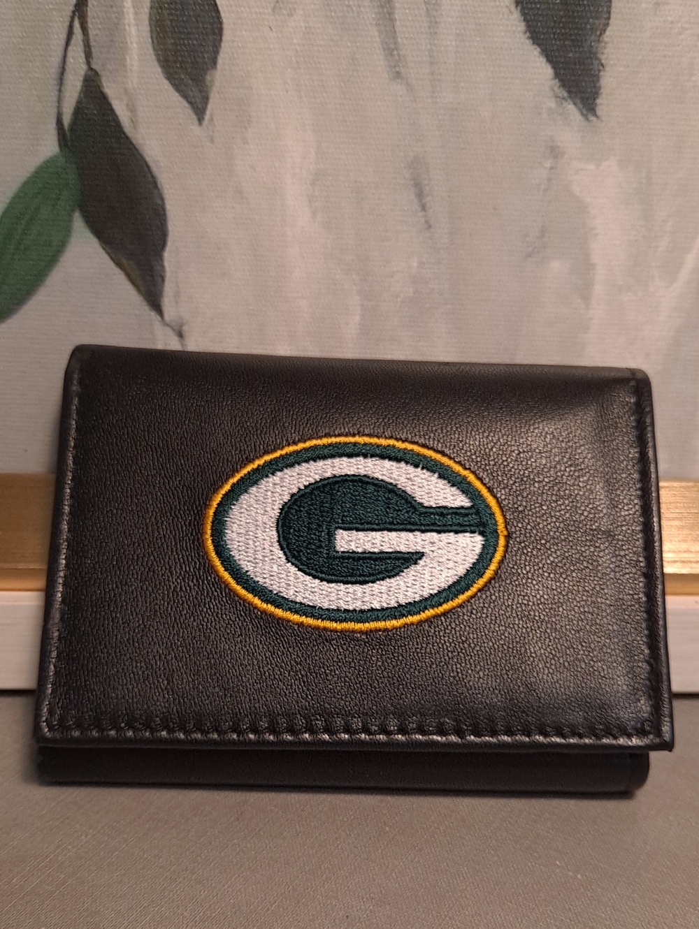 Green Bay Packers Rico Ind. Sleek Black Ultra Soft Leather Trifold Wallet